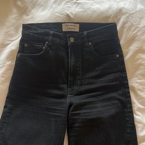 Reformation High waist straight leg black jeans size 26
